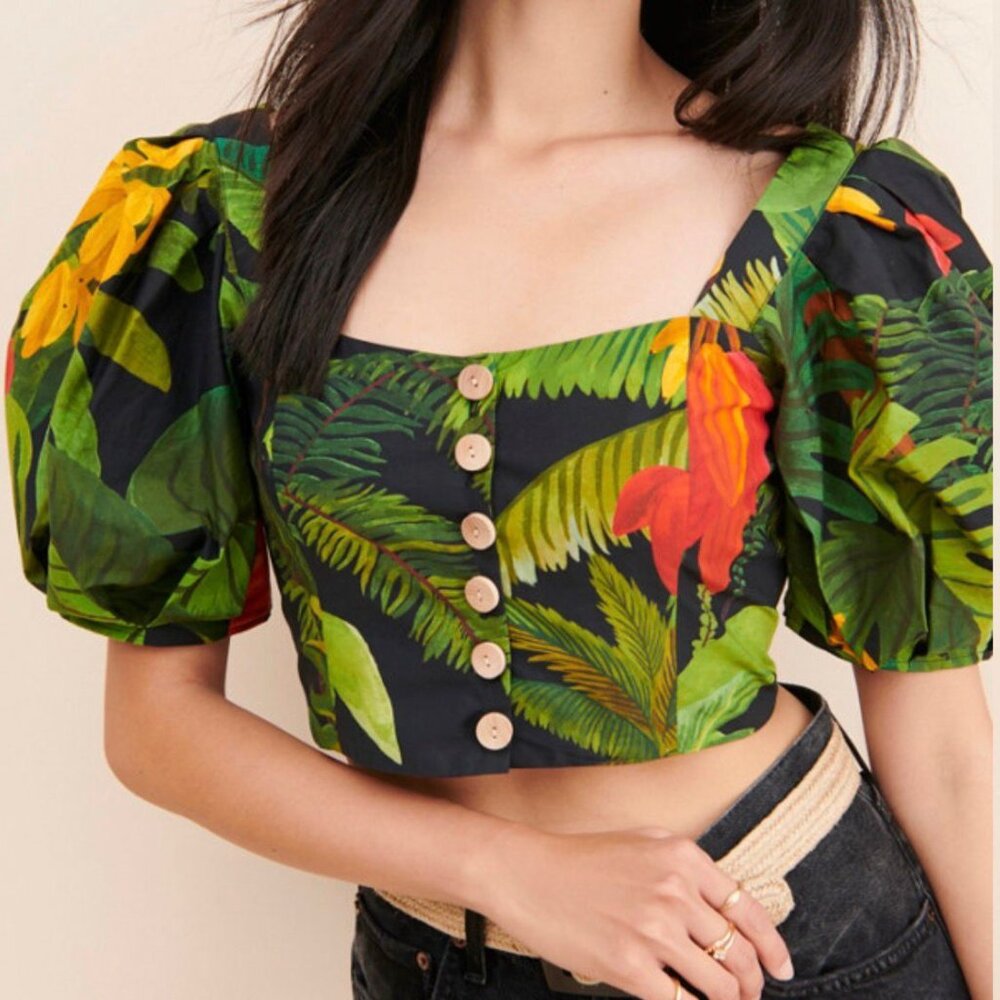 Farm Rio Cocoa Forest Crop Top